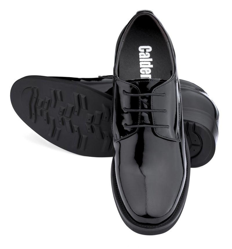 Calden Men's Invisible Height Increasing Elevator Shoes - Black Patent Leather Lace-up Lightweight Formal Tuxedo Oxfords - 4 Inches Taller - K595101 - Size 11 D(M) US - Image 4